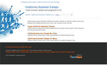 Tablet Screenshot of california-summercamps.com